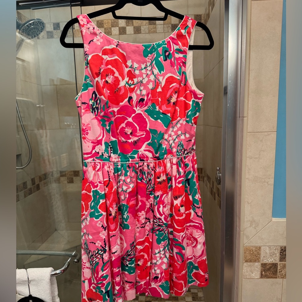 Lilly Pulitzer Hotty Pink Green White A Thing Called Love Aleesa Dress